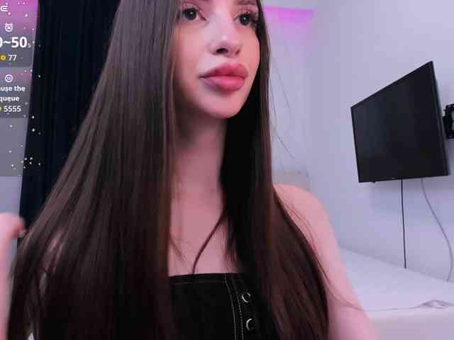 Khloeyourangel (22, White Trans Model) performing deepthroat.